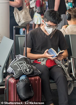 Residents of Seattle, Washington, live in one of 12 counties that are now recommending residents to wear masks. Pictured: A man wears a mask at Seattle Airport on