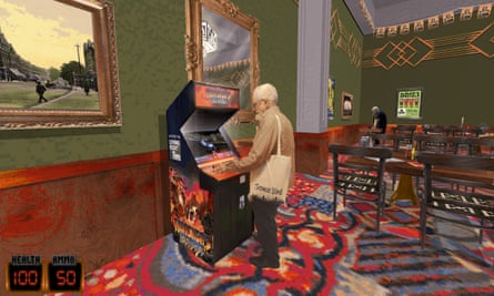 Jeremy Corbyn playing Thatcher’s Techbase in a Wetherspoon’s.