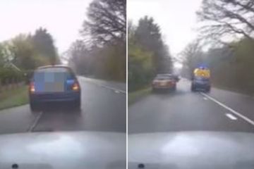 Watch as selfish motorist races in front of ambulance to skip huge traffic queue