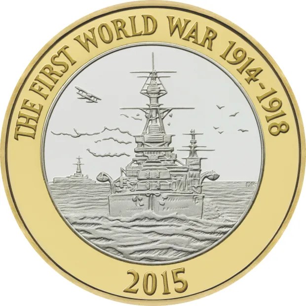 The First World War Navy £2 was minted in 2015 - and a few have valuable errors