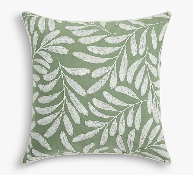 This embroidered leaf cushion is £45 at John Lewis