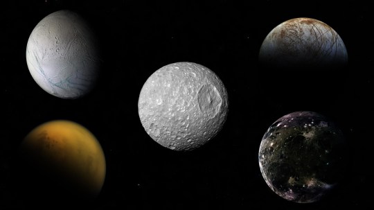 Saturn and Jupiter's icy moons