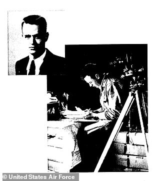 A longtime NASA aerospace engineer, who conducted atmospheric balloon experiments for the US space agency, told DailyMail.com that Prof. Moore's case for the Mogul theory included two very unlikely assumptions. Above, Moore during the Project Mogul era