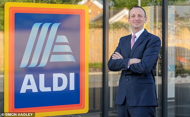 Aldi has embarked on a £550 million expansion drive in a bid to claw back shoppers after losing out to its rivals in January this year. Giles Hurley, chief executive (pictured)