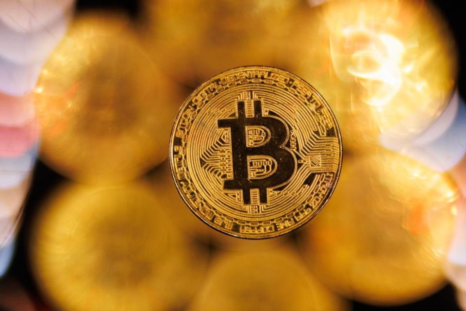 A visual representation of the cryptocurrency bitcoin is seen on 9 January, 2024 in London, England (Getty Images)
