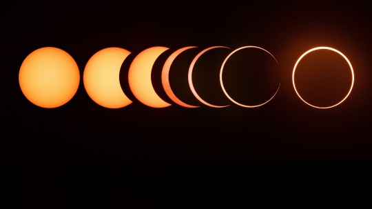 The entire sequence of the 2019 annular solar eclipse from start to finish 