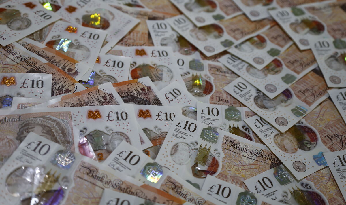 economy and finance with sterling banknotes